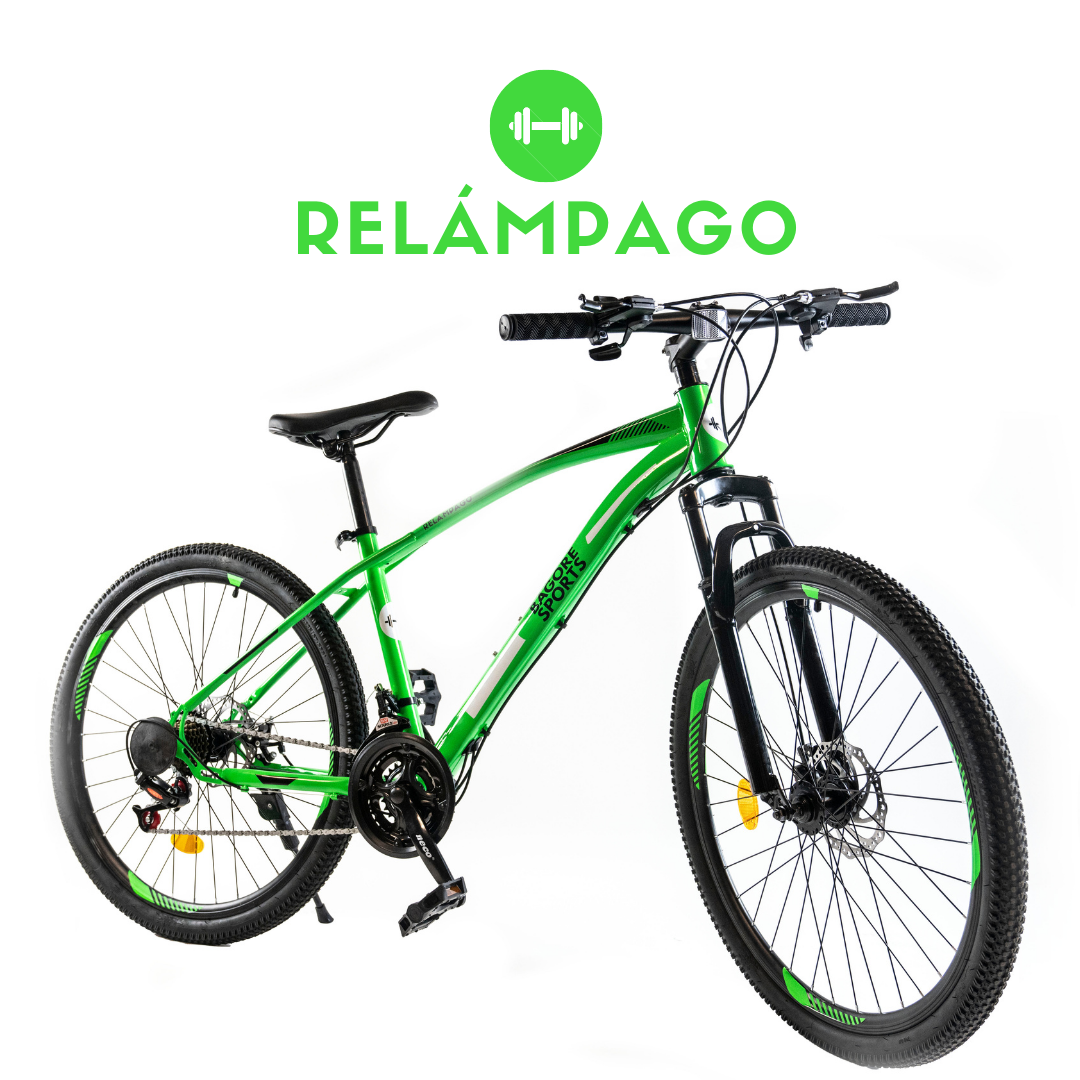 Mountain Bike Bicicleta 21 Relámpago Bagore Sports r26 Verde - Bagore